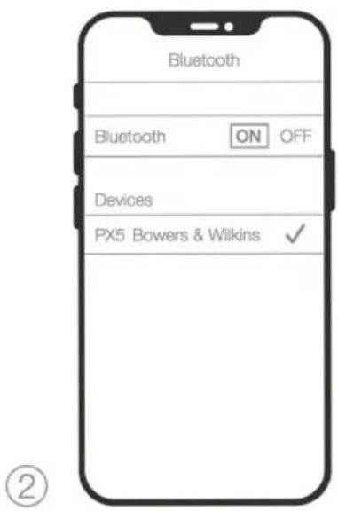 Bluetooth Bluetooth ON OFF Devices PX5 Bowers & Wilkins ✓
