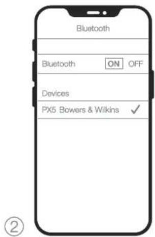 Bluetooth Bluetooth ON OFF Devices PX5 Bowers & Wilkins ✓