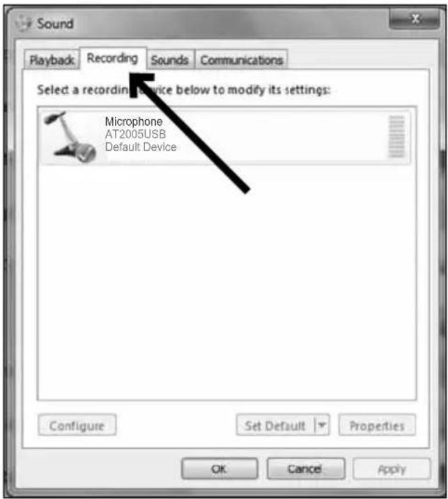 Audio-Technica AT2005USB - Preliminary setup with Windows 7 (continued) - 1