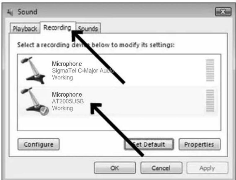 Audio-Technica AT2005USB - Preliminary setup with Windows Vista - 2