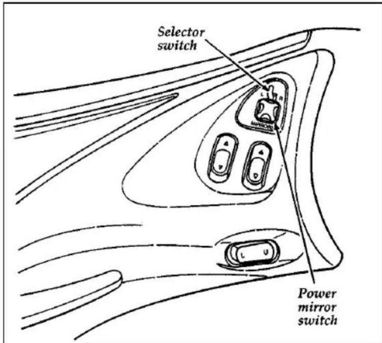 FORD Thunderbird (1997) - Adjusting the Dual Electric Remote Control Mirrors - 1