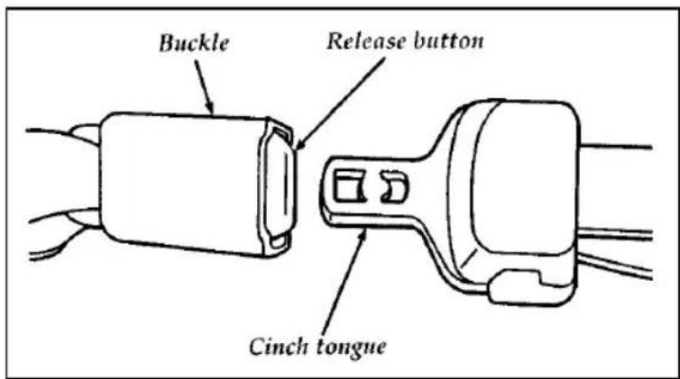FORD Thunderbird (1997) - To unfasten all the belts: - 2
