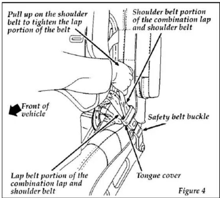 FORD Thunderbird (1997) - Installing Child Safety Seats in the Rear Outboard Seating Positions - 4