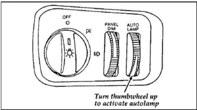 FORD Thunderbird (1997) - Setting the Autolamp Delay System (If equipped) - 1