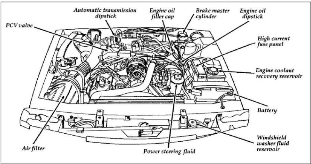 FORD Thunderbird (1997) - Engine Compartment - 2