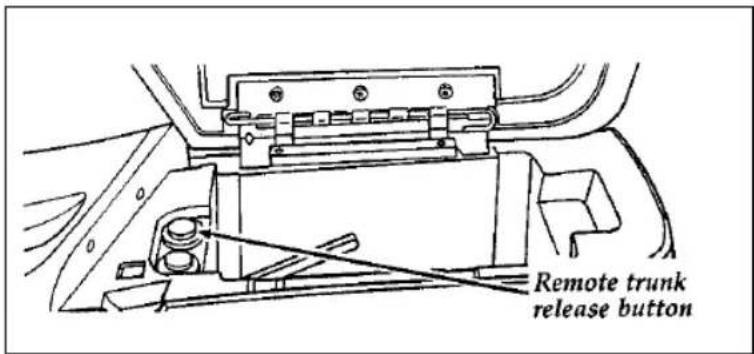 FORD Thunderbird (1997) - Using the Remote Control for the Trunk (If equipped) - 1
