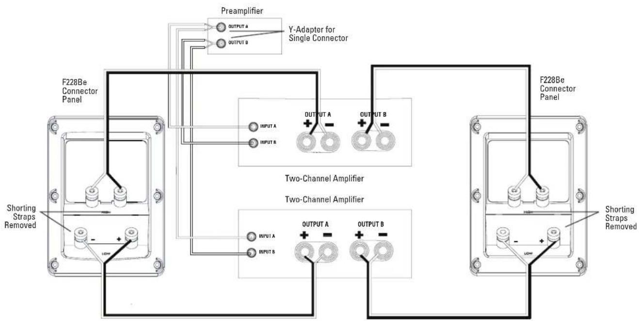 Revel PerformaBe F228Be - CAUTION: Remove the shorting straps before making bi-amped connections. Failure to do so may cause damage to some power amplifiers. - 1