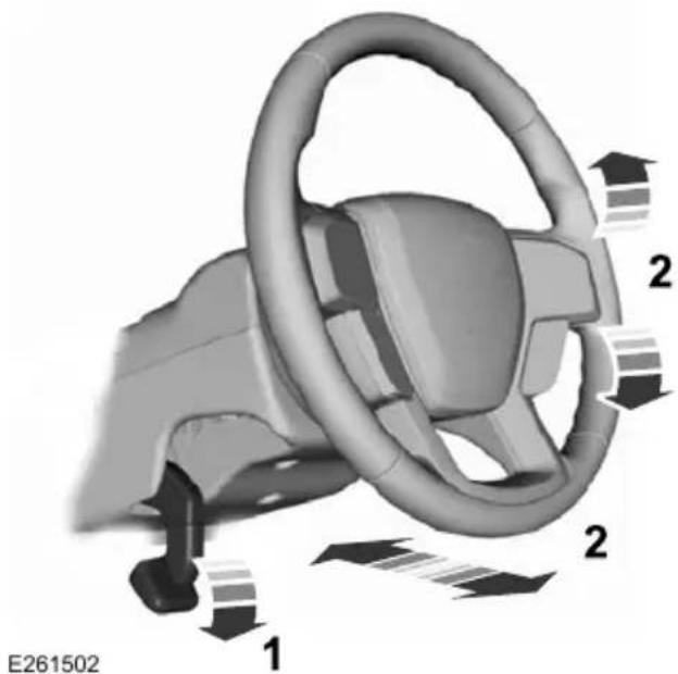 FORD F-450 Super Duty (2020) - ADJUSTING THE STEERING WHEEL - VEHICLES WITH: MANUAL ADJUSTABLE STEERING COLUMN - 2