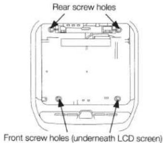 Rear screw holes Front screw holes (underneath LCD screen)