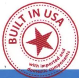 BUILT IN USA with imported and domestic components