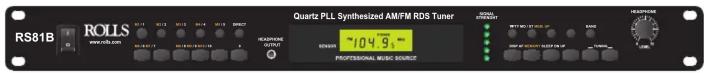RS81B ROLLS www.cdb.com Quartz PLL Synthesized AM/FM RDS Tuner 104.93 PROFESSIONAL MUSIC SOURCE