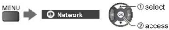 PANASONIC TX-49EXN688 - Display the menu and select [Network] - 1