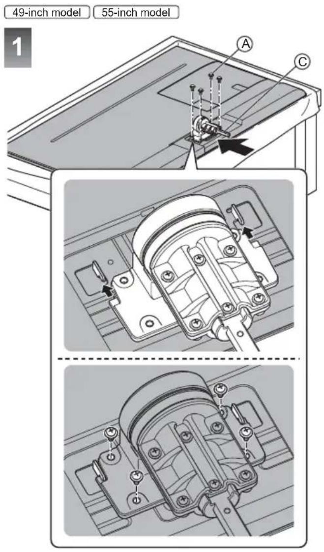 PANASONIC TX-43GXX939 - Assembling the pedestal - 10