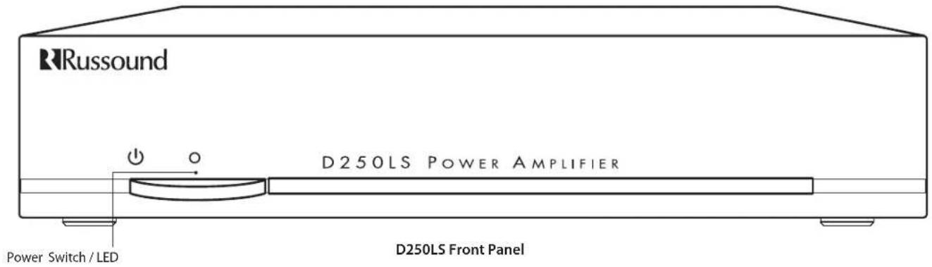 RRussound D250LS POWER AMPLIFIER Power Switch / LED D250LS Front Panel