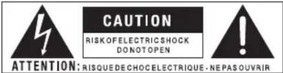 CAUTION RISK OF ELECTRIC SHOCK DONOT OPEN ATTENTION: RISQUE DE CHOCELECTRIQUE - NEPASOUVRIR