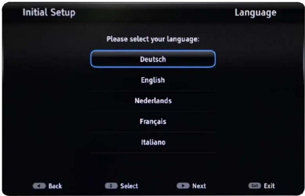Initial Setup Language Please select your language: Deutsch English Nederlands Français Italiano Back Select Next Exit Exit