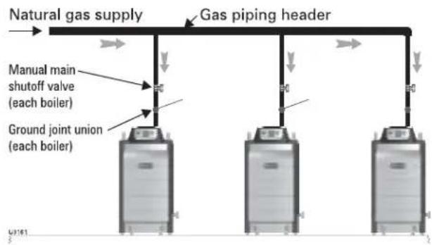 Weil-McLain Ultra Serie 4 - Manifolded gas supply lines - 1