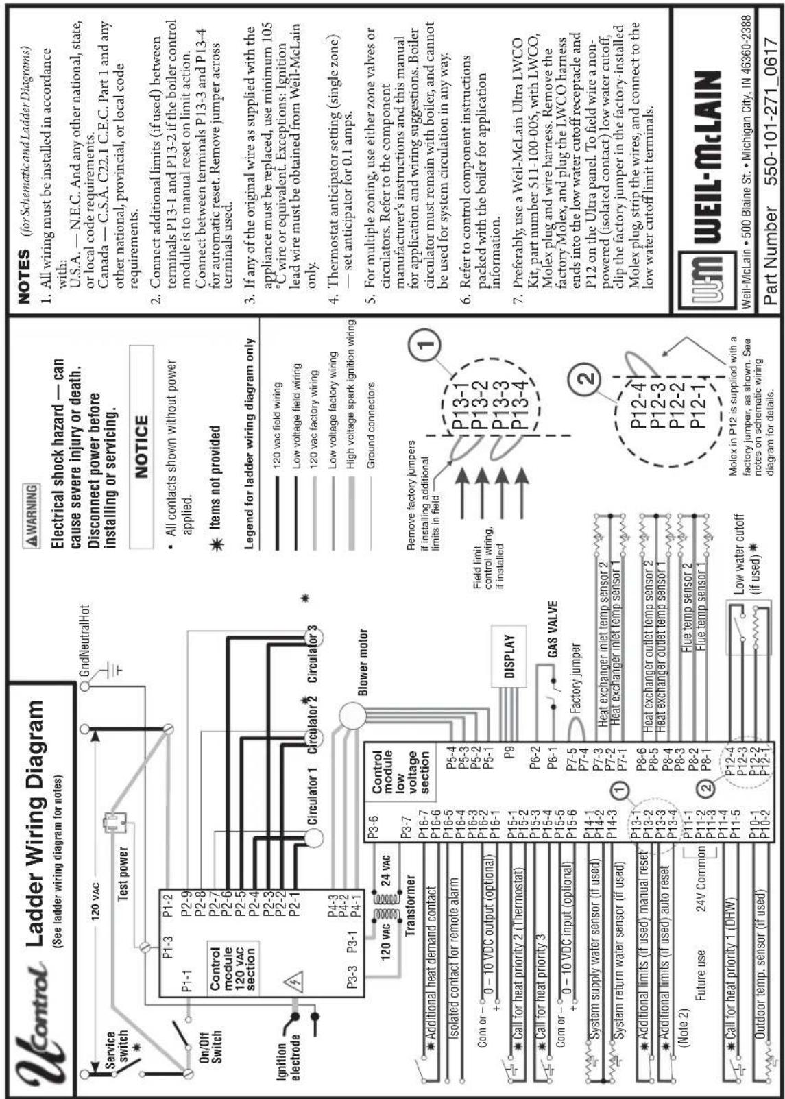Weil-McLain Ultra Serie 4 - Field wiring — advanced (see Figure 111 & Figure 112) (continued) - 1