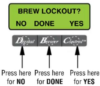 Bunn Infusion Series - Procedure for setting Brew Lockout: - 1