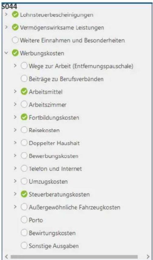 Buhl Tax 2019 - Die Liste der Eingabemasken - 1
