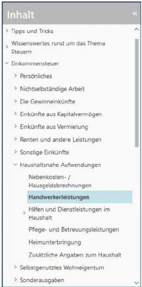 Buhl Tax 2019 - Die Navigationsleiste - 1