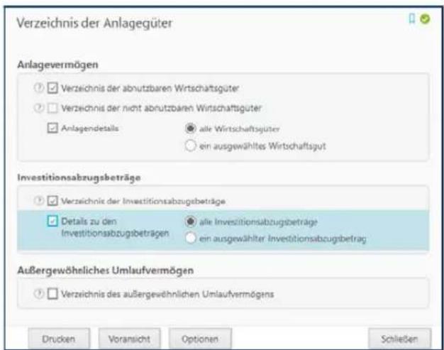 Buhl Tax 2019 - Verzeichnis der Anlagegüter - 1