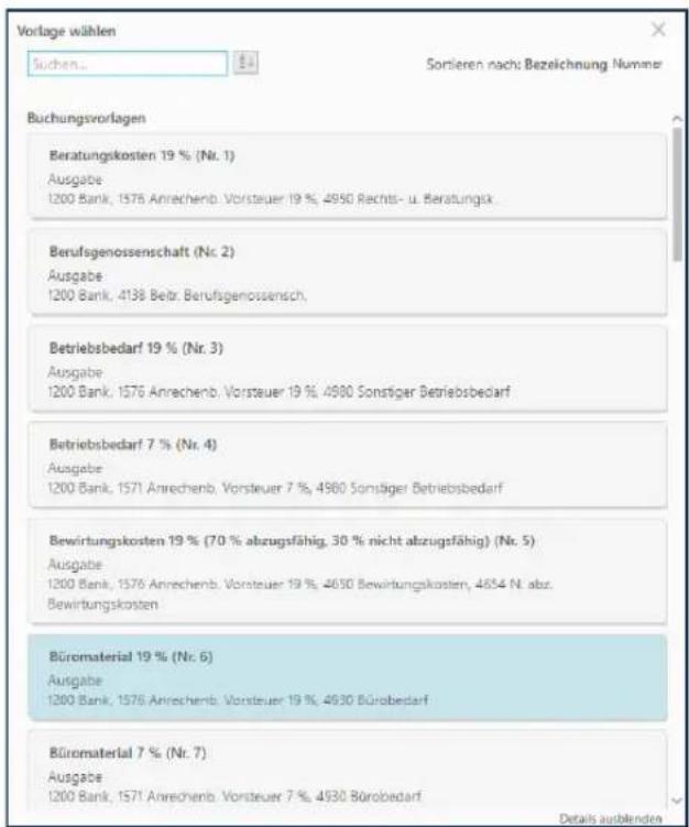 Buhl Tax 2019 - Buchungsvorlagen anlegen - 2