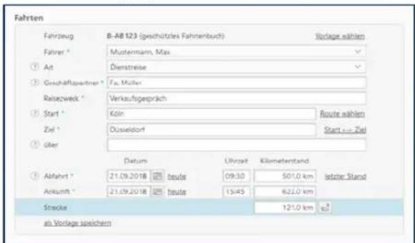 Buhl Tax 2019 - Fahrtenbuch neu anlegen / bearbeiten - 2