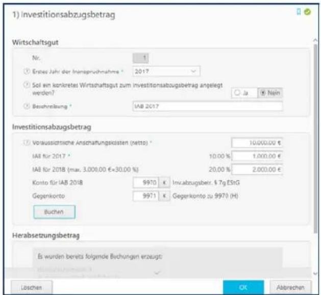 Buhl Tax 2019 - Investitionsabzugsbetrag - 1
