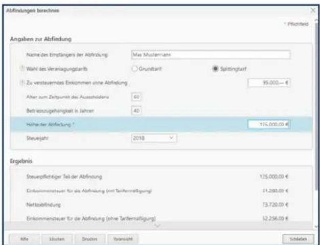 Buhl Tax 2019 - Abfindungsrechner - 1