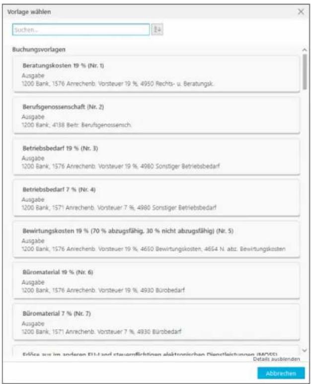 Buhl Tax 2020 - Buchungsvorlagen anlegen - 2