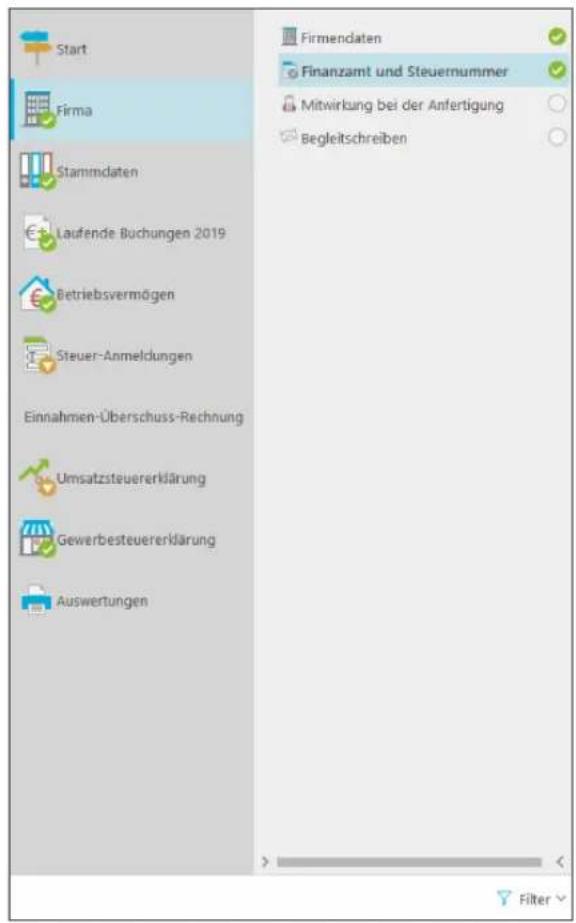 Buhl Tax 2020 - Navigationsbereich - 1
