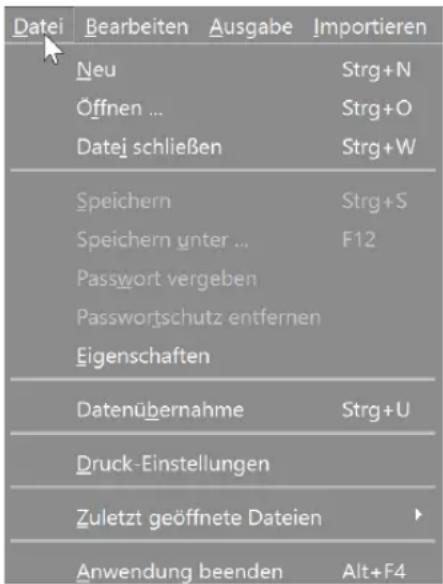 Buhl Tax 2020 - Das Menü Datei - 1