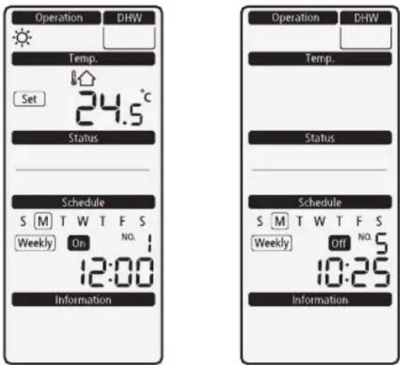 SAMSUNG RC090MHXEA - Viewing the 7-day(Weekly) Schedule (On / Off) Display - 1