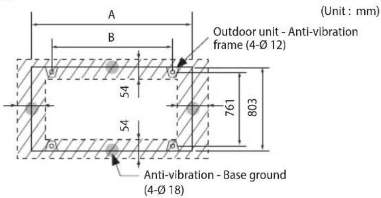 SAMSUNG AM140JXVHGH/EU - Base construction and installation of the outdoor unit - 2