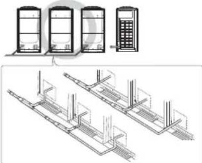 SAMSUNG AM140JXVHGH/EU - Pipe installation between the outdoor units - 1