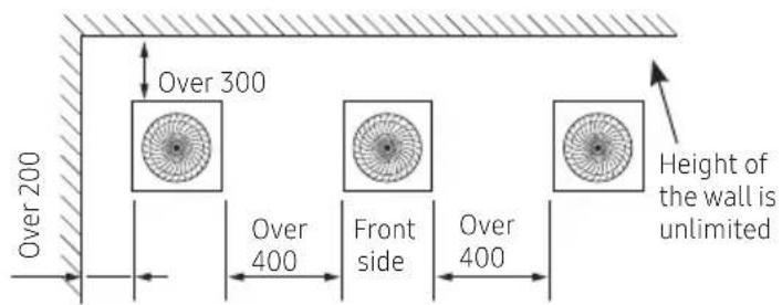 SAMSUNG AM100JXVHGH/EU - Space requirement for installation - 4