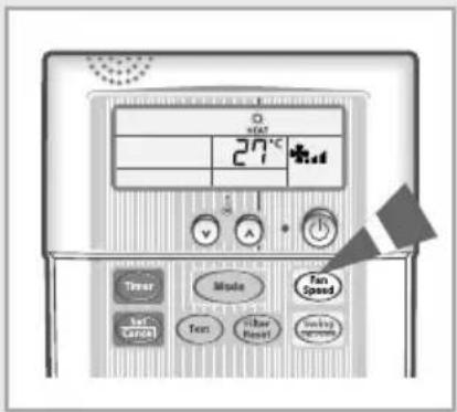 SAMSUNG MWR-TH01 - To select the HEAT mode, press the Mode button until HEAT is displayed at the top of the wired remote controller. - 6
