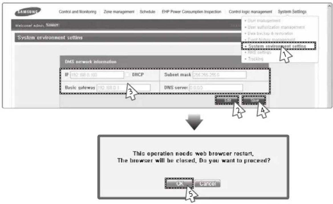 SAMSUNG MIM-B17 - DMS2 Network Information Setting – "Manual Setting" - 1