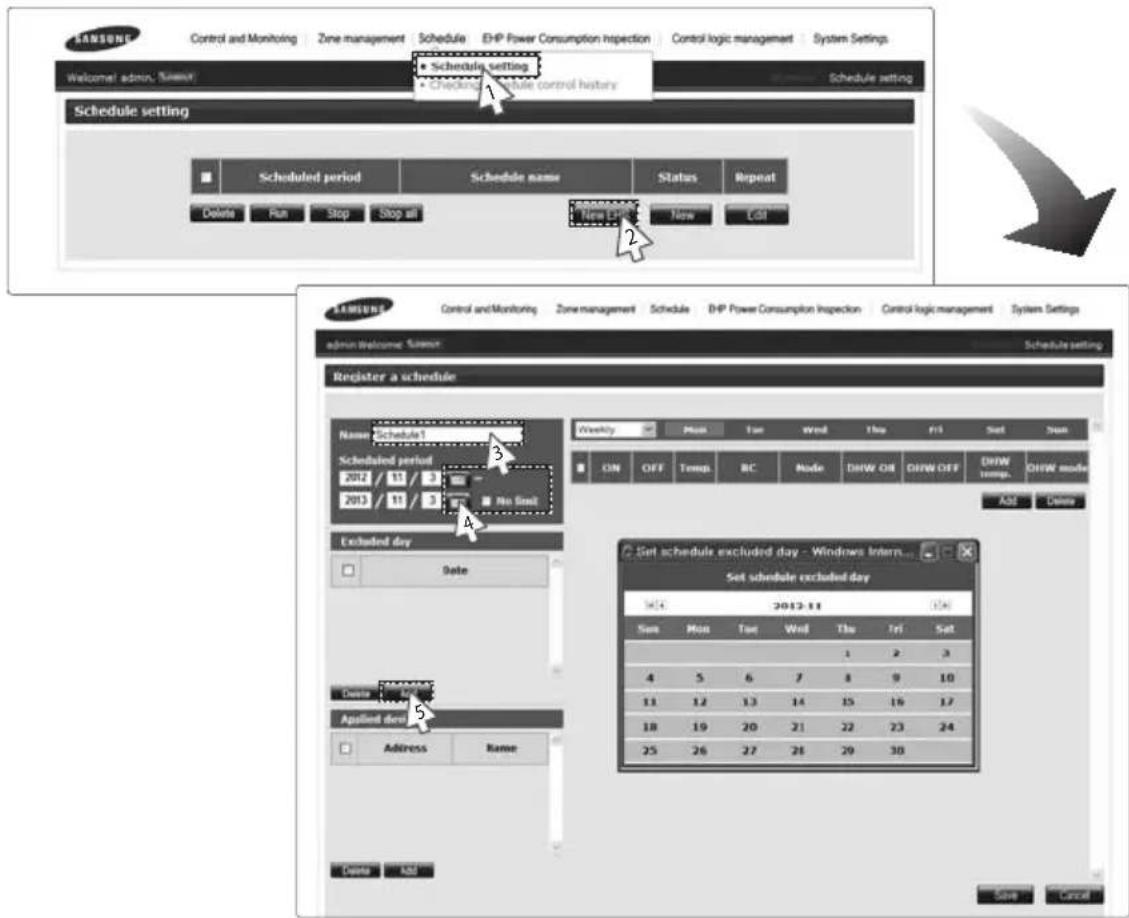 SAMSUNG MIM-B17 - Creating new schedule for EHS - 1