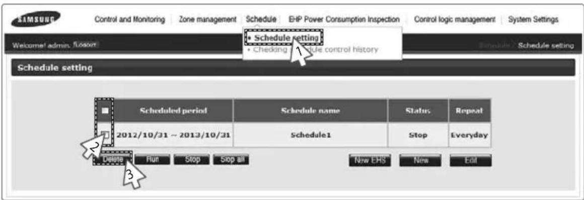 SAMSUNG MIM-B17 - Deleting Schedule - 1
