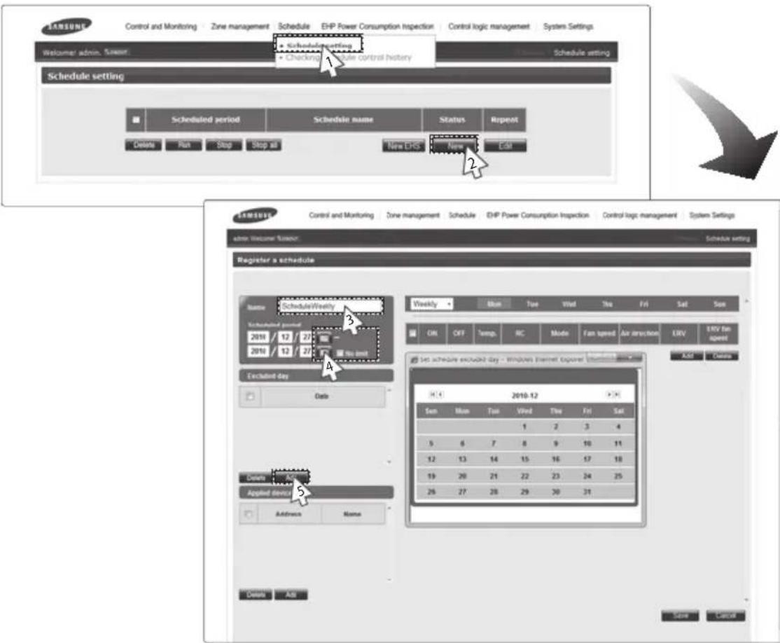 SAMSUNG MIM-B17 - Creating New schedule - 1