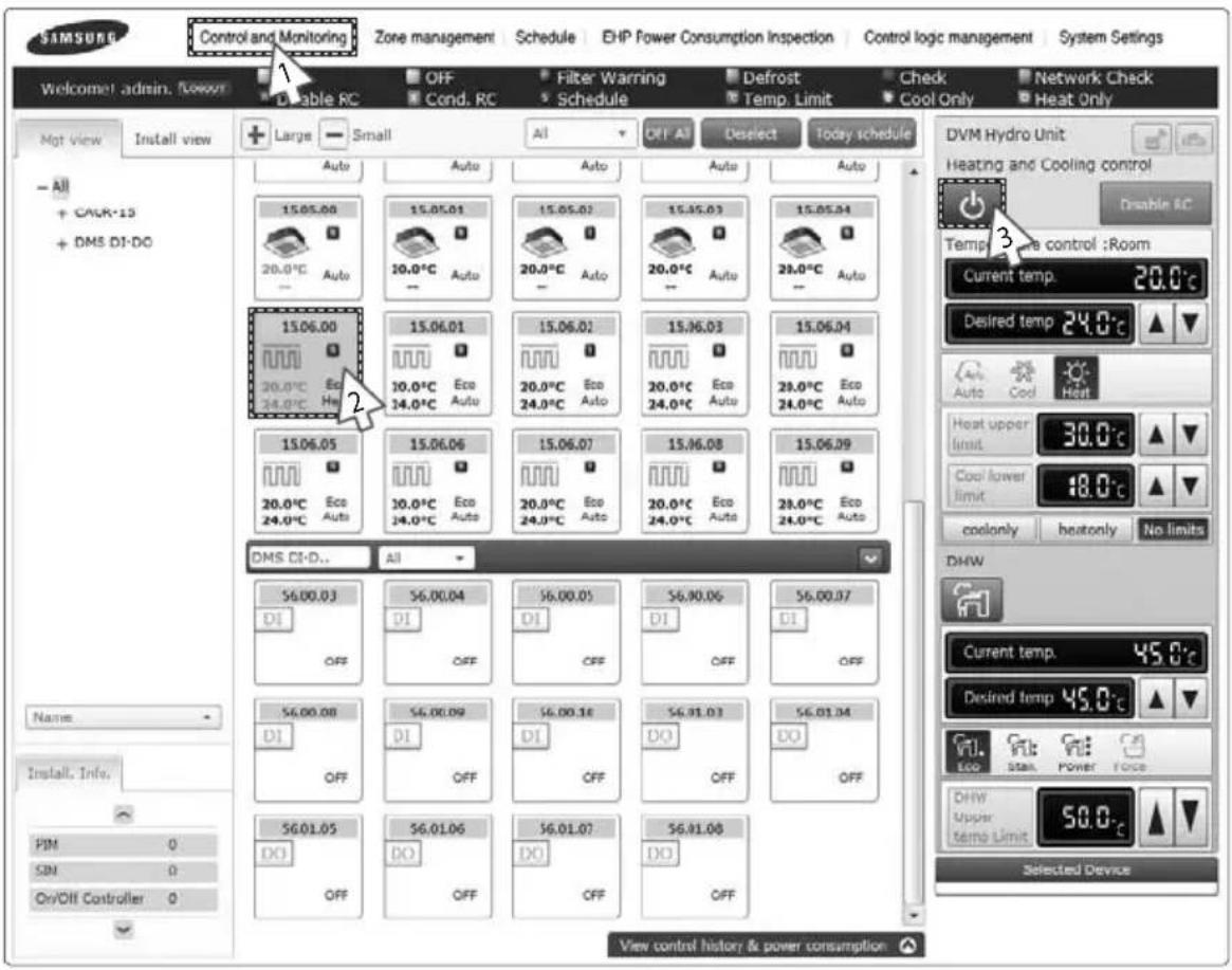 SAMSUNG MIM-B17 - Controlling DVM Hydro unit - 1