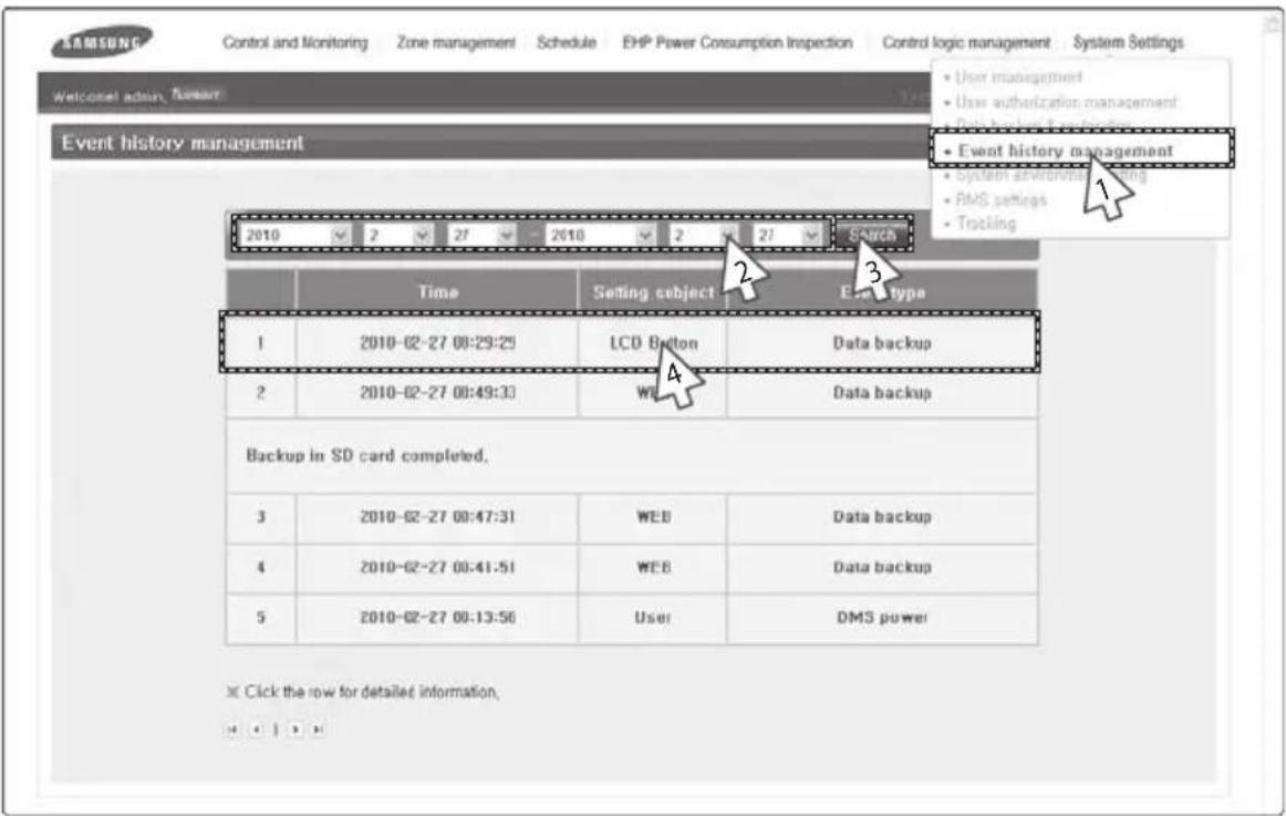 SAMSUNG MIM-B17 - Event History Management "Search(Check)" - 1