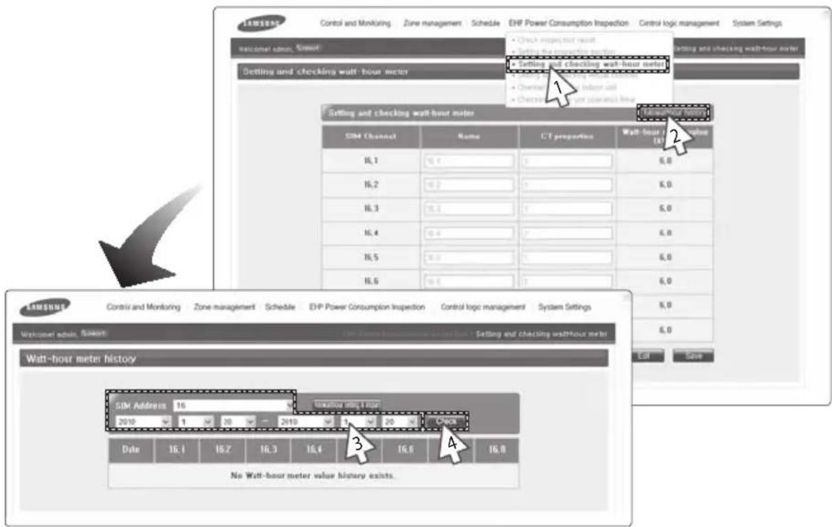 SAMSUNG MIM-B17 - Checking Kilowatthour History - 1