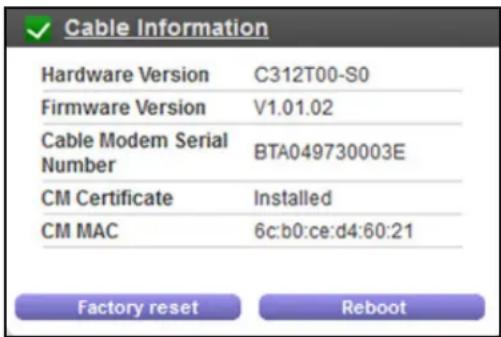 NETGEAR CM500 - To erase the settings: - 1