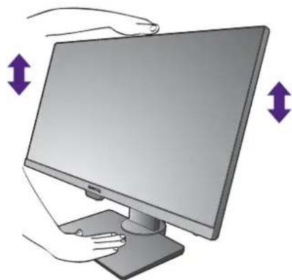 BENQ BL2483TM - Einstellen der Höhe des Monitors - 1