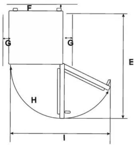 Exquisit GS 235-4.2 A++ - Gerätemaße in mm und Grad - 3