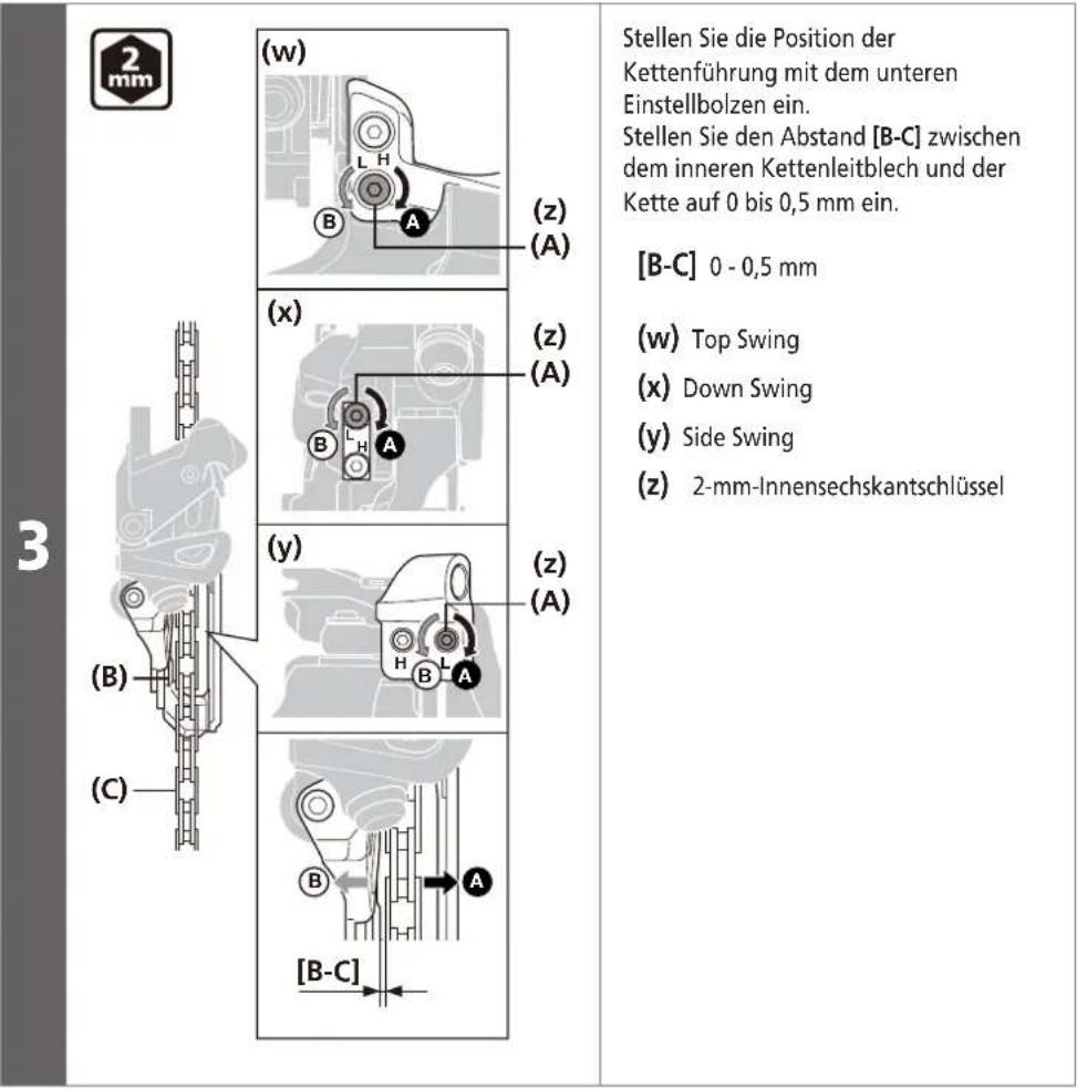 SHIMANO FD-M8000-D - Positionseinstellung der unteren Seite - 3