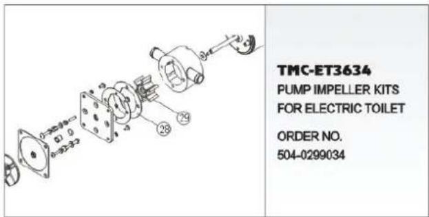 TMC 99910 - Service Parts For TMC Electric Toilet Model 99907, 99909, 99910 - 8